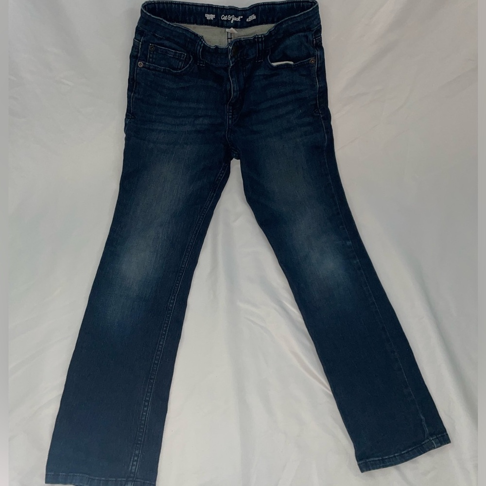 Cat & Jack dark denim straight leg stretch size 14